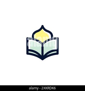 Vettoriale del logo del Corano. modello logo islamico Illustrazione Vettoriale