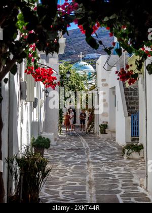 Allleyways di Parikia, Paros, Grecia. Foto Stock