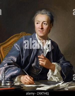 Denis Diderot. Ritratto del filosofo e critico d'arte francese, Denis Diderot (1713-1784) di Louis-Michel van Loo, olio su tela, 1767 Foto Stock