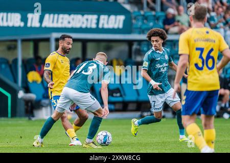 Viborg, Danimarca. 21 luglio 2024. Sean Klaiber (31) di Broendby SE visto durante il 3F Superliga match tra Viborg FF e Broendby IF all'Energy Viborg Arena di Viborg. Foto Stock