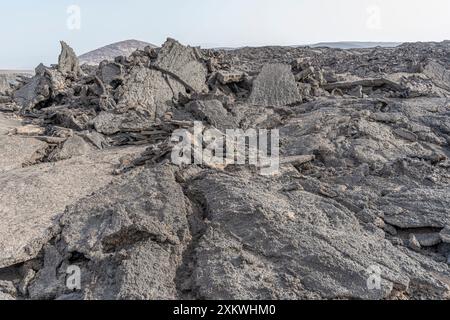 Formazione di lava vicino al vulcano Ardoukoba, Gibuti Foto Stock