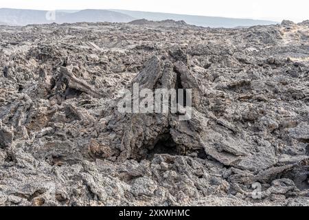 Formazione di lava vicino al vulcano Ardoukoba, Gibuti Foto Stock