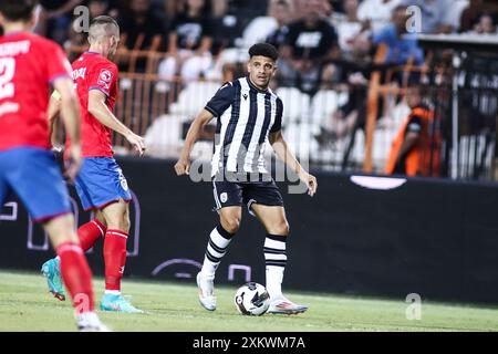 Salonicco, Grecia. 24 luglio 2024. Taison di PAOK durante una partita del 2° turno di qualificazione della Champions League tra PAOK FC e Borac Banja Luka. (Credit Image: © Giannis Papanikos/ZUMA Press Wire) SOLO PER USO EDITORIALE! Non per USO commerciale! Foto Stock