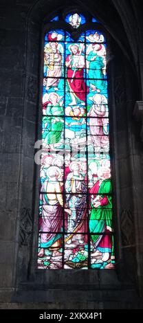 La cathédrale Saint-Maclou de Pontoise est une cathédrale catholique située à Pontoise dans le département francese du Val-d'Oise en région Île-de-fra Foto Stock