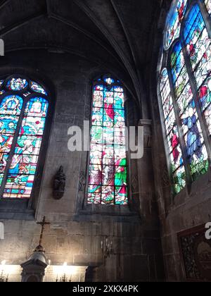 La cathédrale Saint-Maclou de Pontoise est une cathédrale catholique située à Pontoise dans le département francese du Val-d'Oise en région Île-de-fra Foto Stock