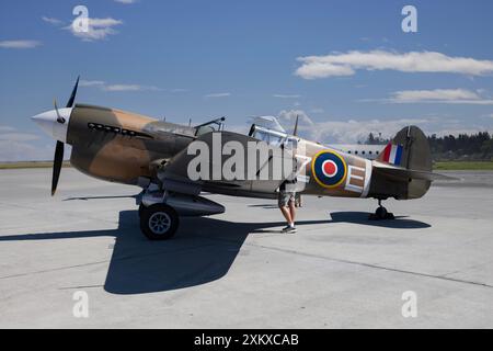 Curtis P-40 Kittyhawk a Boundary Bay Canada Foto Stock