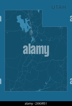 Utah, Stati Uniti d'America poster di mappe artistiche Illustrazione Vettoriale