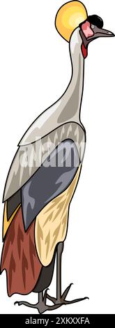 Illustrazione del vettore di uccello della gru coronata grigia Illustrazione Vettoriale