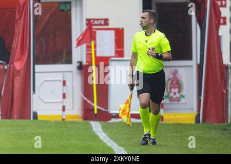 Briton Ferry, Regno Unito. 24 luglio 2024. Briton Ferry Llansawel contro Swansea City u21 in un'amichevole pre-stagionale presso Old Road il 24 luglio 2024. Crediti: Lewis Mitchell/Alamy Live News Foto Stock