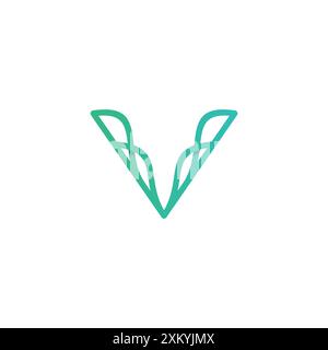 Logo Letter V Leaf. Logo Luxury V Icon Illustrazione Vettoriale