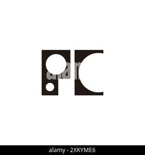 letter pc forma semplice di base vettore geometrico del logo Illustrazione Vettoriale
