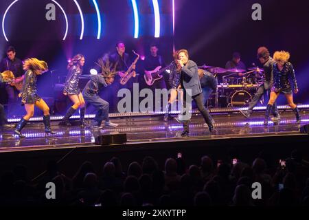 Hollywood, Stati Uniti. 24 luglio 2024. Donny Osmond si esibisce a Hollywood, Florida, il 24 luglio 2024. Lo spettacolo faceva parte del tour Direct from Las Vegas. (Foto di Geoffrey Clowes/Sipa USA) credito: SIPA USA/Alamy Live News Foto Stock