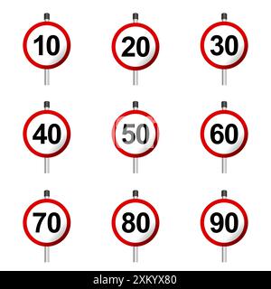 Segnale di limite di velocità Illustrazione Vettoriale