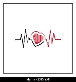 Illustrazione del vettore di impulso del battito cardiaco Illustrazione Vettoriale