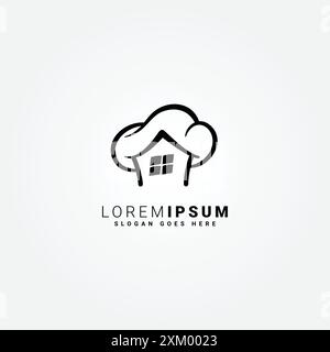 Logo Chef House per il settore dei prodotti da forno Illustrazione Vettoriale