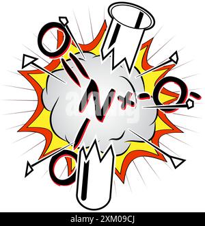 esplodere nitro, chimica, illustrazione vettoriale Illustrazione Vettoriale