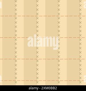 Design simile a una griglia con linee intersecanti tracciate a mano e cuciture a forma di X. Motivo geometrico minimalista Illustrazione Vettoriale