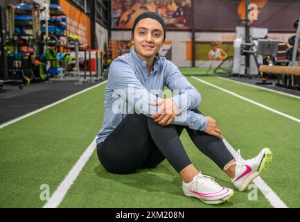L'afghana Kimia Yousofi fa la squadra olimpica dell'Afghanistan. Immagini Thomas Lisson Foto Stock