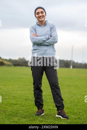 L'afghana Kimia Yousofi fa la squadra olimpica dell'Afghanistan. Immagini Thomas Lisson Foto Stock