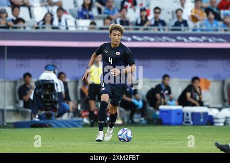 Bordeaux, Francia. 24 luglio 2024. Hiroki Sekine (JPN) calcio/calcio : Giochi Olimpici di Parigi 2024 calcio maschile gruppo D partita tra Giappone 5-0 Paraguay allo Stade de Bordeaux di Bordeaux, Francia . Crediti: Mutsu Kawamori/AFLO/Alamy Live News Foto Stock