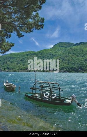 Nel villaggio di Morcote sul Lago di Lugano vicino a Lugano, Canton Ticino, Svizzera Foto Stock