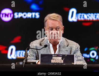 Il promotore Frank Warren durante la conferenza stampa all'O2 Intercontinental Hotel, Londra. Data foto: Giovedì 25 luglio 2024. Foto Stock