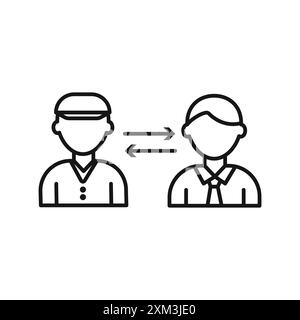 Icona di coaching grafica con linea nera e segno di raccolta del set di contorni in bianco e nero Illustrazione Vettoriale