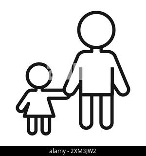 Icona Guardiano grafica a linee nere in bianco e nero, insegna di raccolta del set di contorni Illustrazione Vettoriale