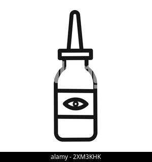 Icona A FORMA DI OCCHIO vettore grafico linea nera in bianco e nero con contorno e segno di raccolta Illustrazione Vettoriale