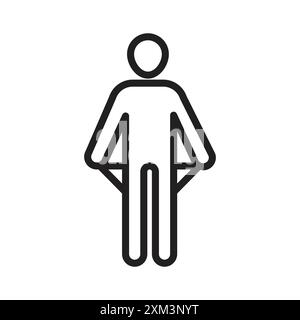Povera persona icona tasche vuote linea nera vettore grafico in bianco e nero contorno set segno di raccolta Illustrazione Vettoriale