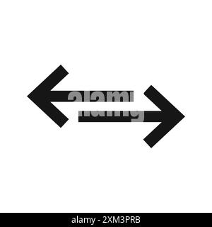 Icona Scambia il vettore grafico della linea nera nel segno della collezione del set di contorni in bianco e nero Illustrazione Vettoriale