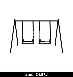 Icona Swing linea nera grafica vettoriale in bianco e nero contorno set segno di collezione Illustrazione Vettoriale