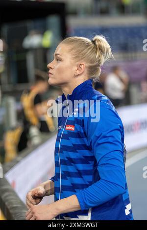 Wilma Murto (Finlandia), pole vault femminile finale ai Campionati europei di atletica leggera Roma 2024, Stadio Olimpico, Roma, Italia Foto Stock