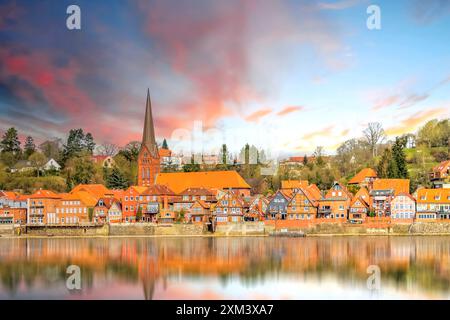 Città vecchia di Lauenburg, Elba, Germania Foto Stock