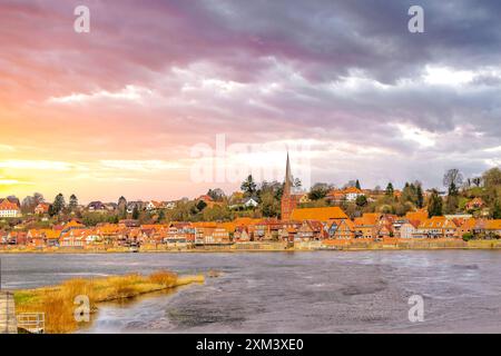 Città vecchia di Lauenburg, Elba, Germania Foto Stock