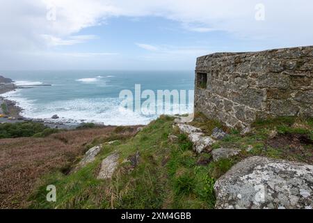 Foto paesaggistica di Sennen Cove sulla costa della Cornovaglia Foto Stock