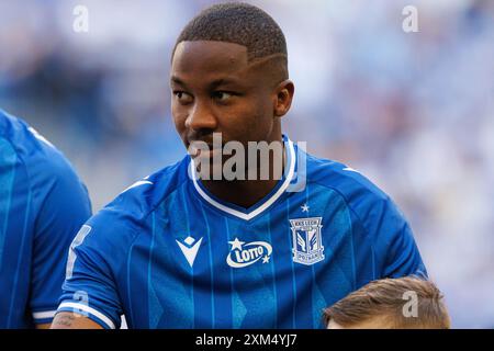 Adriel Ba Loua (Lech Poznan) visto durante la partita PKO BP Ekstraklasa tra squadre di Lech Poznan e Gornik Zabrze all'Enea Stadion. Lech Poznan - Gornik Zabrze (punteggio finale 2:0) Foto Stock