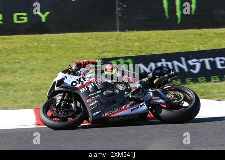 Christian Iddon - Oxford Products Racing Ducati - pilota numero 21 su una Ducati al round British Superbike (BSB) 2024 a Brands Hatch nel luglio 2024 Foto Stock