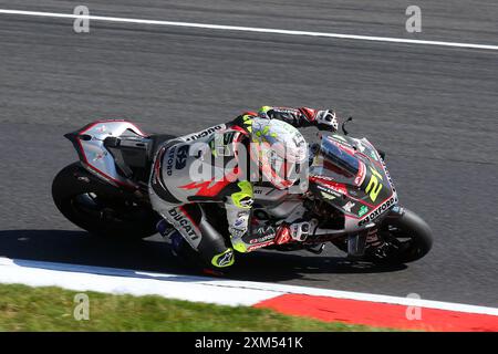 Christian Iddon - Oxford Products Racing Ducati - pilota numero 21 su una Ducati al round British Superbike (BSB) 2024 a Brands Hatch nel luglio 2024 Foto Stock