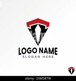 Design del logo concept grafico creativo Premium Vector stock letter iniziale T font badge automotive freccia in alto relativa al branding monogramma tipografico Illustrazione Vettoriale