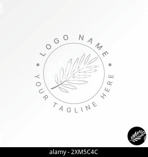 Design del logo concept grafico astratto materiale vettoriale premium esclusivo motivo vegetale foresta-giungla con foglie di linea. In relazione al classico della texture artistica Illustrazione Vettoriale