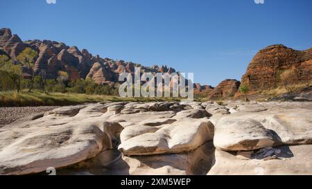 Struttura Picanniny e cupole alveari nelle catene della giungla (Purnululu), Australia Occidentale Foto Stock