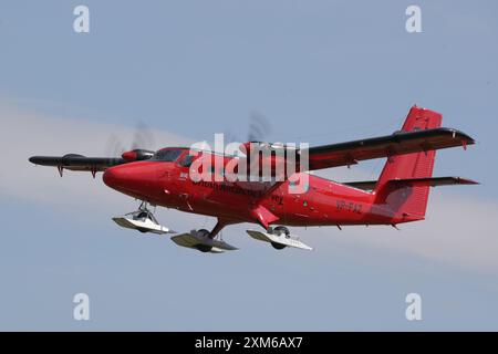 RAF Fairford, Regno Unito. 18 luglio 2024. British Antartic Survey De Havilland Canada DHC-6-300 Twin Otter in arrivo al RIAT 2024. Foto Stock