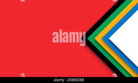 Sfondo colorato astratto per i Giochi Olimpici. Forme geometriche nei colori olimpici: Rosso, verde, arancione, blu, nero e bianco. Flag vettoriale per spo Illustrazione Vettoriale