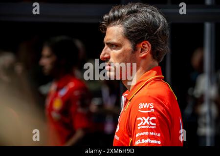 Stavelot, Belgio, 25 luglio 2024, Carlos Sainz, spagnolo gareggia per la Ferrari. L'allestimento, il 14° round del campionato di Formula 1 del 2024. Crediti: Michael Potts/Alamy Live News Foto Stock