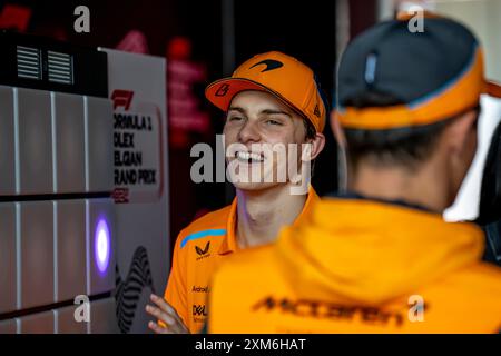 Stavelot, Belgio, 25 luglio 2024, Oscar Piastri, dall'Australia gareggia per la McLaren F1. L'allestimento, il 14° round del campionato di Formula 1 del 2024. Crediti: Michael Potts/Alamy Live News Foto Stock