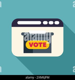 Casella di voto visualizzata su una pagina Web, che rappresenta il concetto di voto online Illustrazione Vettoriale