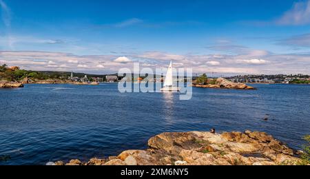 Arcipelago e costa a Kristiansand, Norvegia Foto Stock
