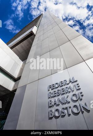 Boston, Massachusetts, Stati Uniti d'America - 13 agosto 2022: La Federal Reserve Bank of Boston, comunemente nota come responsabile del primo Distretto federale Foto Stock