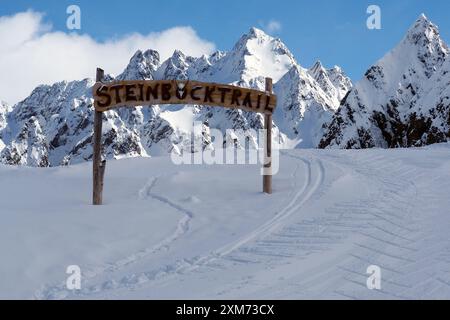 Comprensorio sciistico Hochzeiger, Pitztal, inverno in Tirolo, Austria Foto Stock